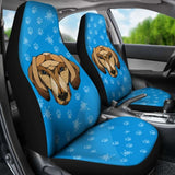 Dachshund Face Blue Car Seat Covers Bestselling 092813 - YourCarButBetter