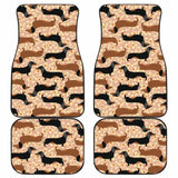 Dachshund Floral Background Front And Back Car Mats 092813 - YourCarButBetter