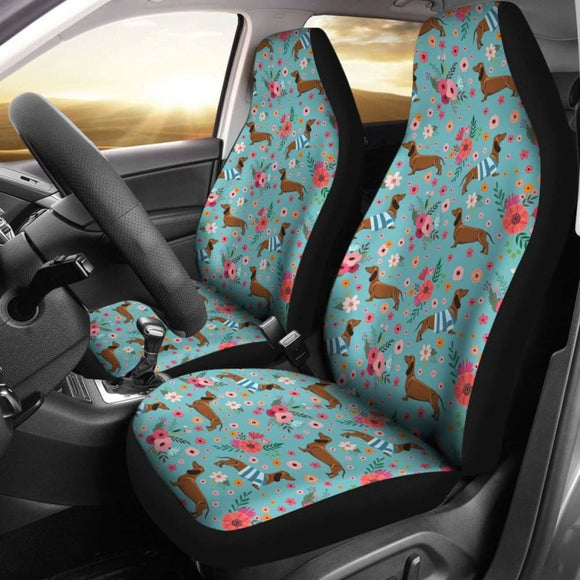 Dachshund Flower Car Seat Covers 092813 - YourCarButBetter