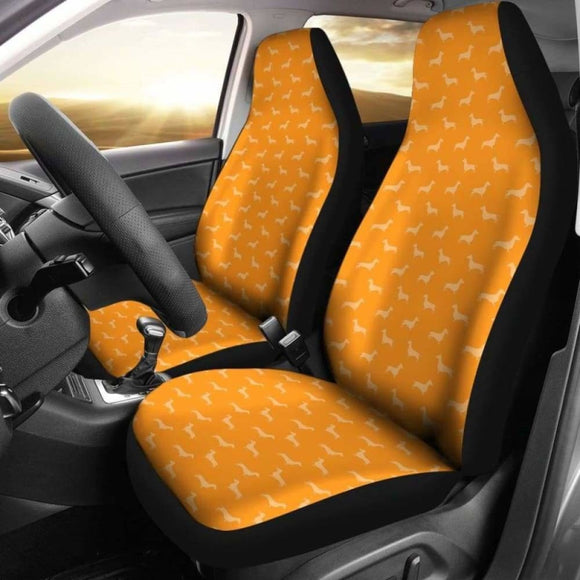 Dachshund Pattern Orange Car Seat Covers 092813 - YourCarButBetter