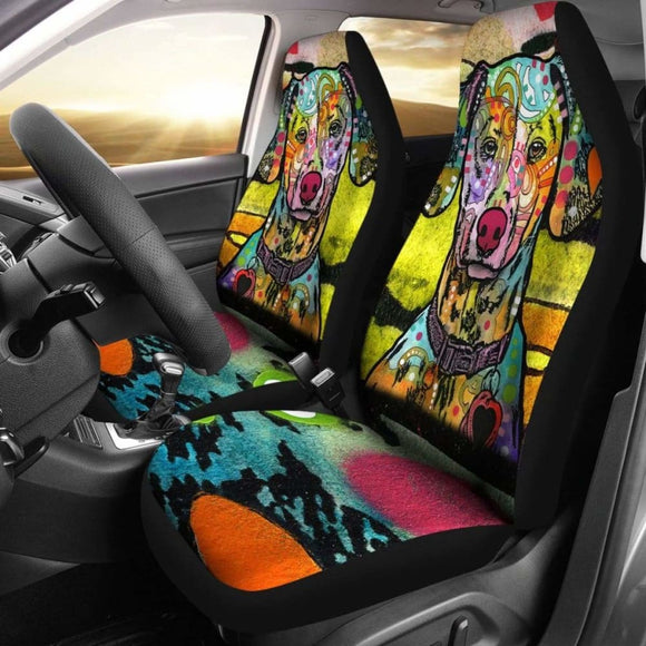 Dalmatian Design Car Seat Covers Colorful Back 154230 - YourCarButBetter