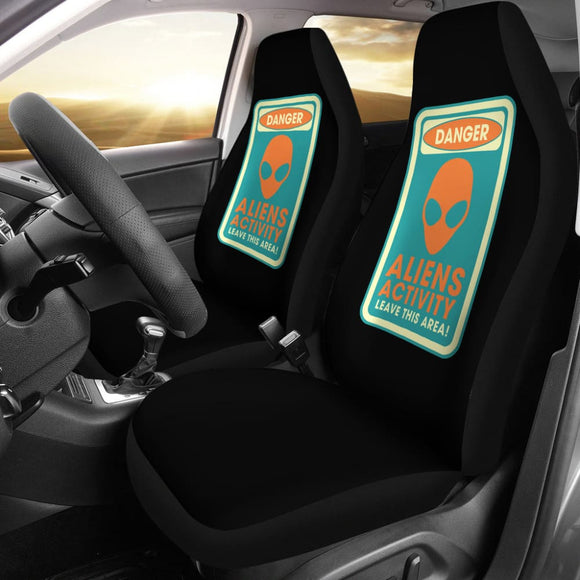 Danger Sign Aliens Activity Leave This Area Car Seat Covers Custom 2 212903 - YourCarButBetter