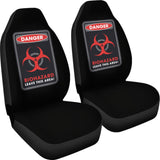 Danger Sign Biohazard Leave This Area Car Seat Covers Custom 1 212903 - YourCarButBetter