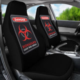 Danger Sign Biohazard Leave This Area Car Seat Covers Custom 1 212903 - YourCarButBetter