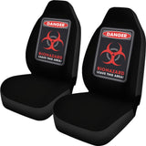 Danger Sign Biohazard Leave This Area Car Seat Covers Custom 1 212903 - YourCarButBetter