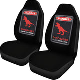 Danger Sign Dinosaurs Leave This Area Car Seat Covers Custom 1 212903 - YourCarButBetter