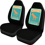 Danger Sign Dinosaurs Leave This Area Car Seat Covers Custom 2 212903 - YourCarButBetter