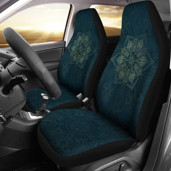 Dark Blue Mandala Star Car Seat Covers 211706 - YourCarButBetter