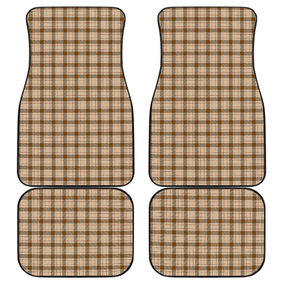 Dark Brown Checked Buffalo Plaid Amazing Car Floor Mats 211606 - YourCarButBetter