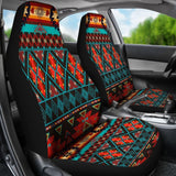 Dark Brown Red Pattern Native American Car Seat Covers 093223 - YourCarButBetter
