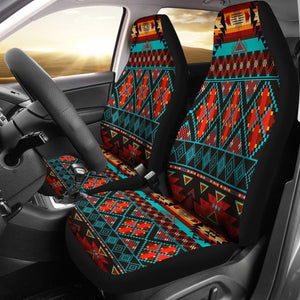 Dark Brown Red Pattern Native American Car Seat Covers 093223 - YourCarButBetter