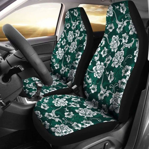 Dark Emerald Green Baroque Car Seat Covers 153908 - YourCarButBetter