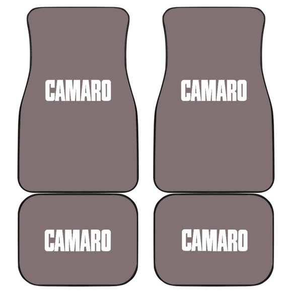 Dark Gray Camaro White Letter Car Floor Mats 211004 - YourCarButBetter