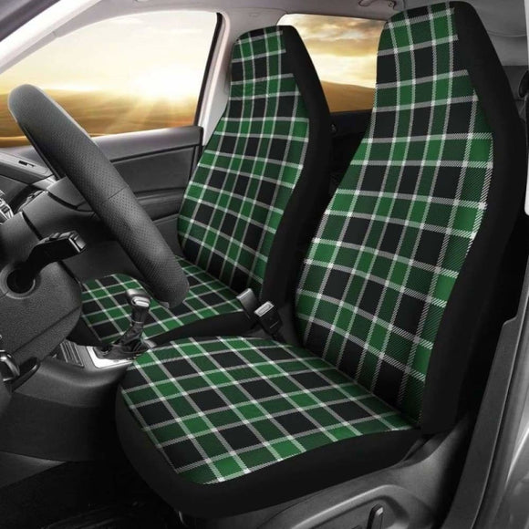 Dark Green And Black Plaid Check Car Seat Covers 105905 - YourCarButBetter