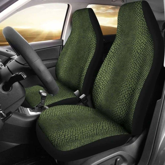 Dark Green Reptile Snake Skin Car Seat Covers 232125 - YourCarButBetter