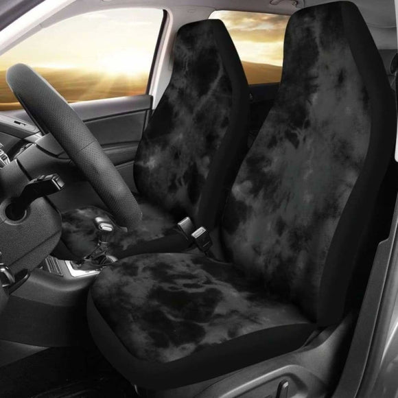 Dark Grey Grunge Tie Dye Car Seat Covers 232125 - YourCarButBetter