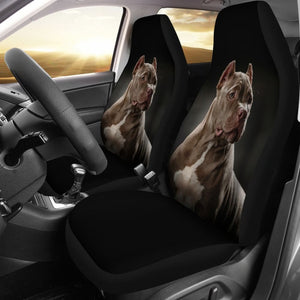 Dark Grey Pit Bull Black Car Seat Covers 210802 - YourCarButBetter