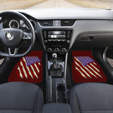 Dark Red American Flag Car Floor Mats 211206 - YourCarButBetter