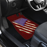 Dark Red American Flag Car Floor Mats 211206 - YourCarButBetter