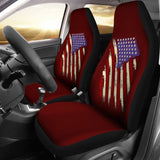 Dark Red American Flag Car Seat Covers 211206 - YourCarButBetter