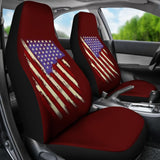 Dark Red American Flag Car Seat Covers 211206 - YourCarButBetter