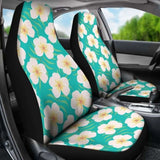 Dark Teal Plumeria Frangipani Hawaiian Flower Car Seat Covers Tropical Island Floral Pattern 153908 - YourCarButBetter