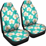 Dark Teal Plumeria Frangipani Hawaiian Flower Car Seat Covers Tropical Island Floral Pattern 153908 - YourCarButBetter
