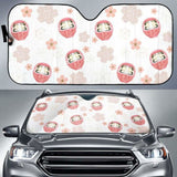 Daruma Japanese Wooden Doll Cherry Blossom Flower Pattern Car Auto Sun Shades 104020 - YourCarButBetter