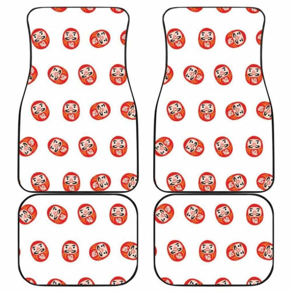 Daruma Japanese Wooden Doll Pattern Front And Back Car Mats 094201 - YourCarButBetter