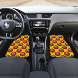 Daruma Japanese Wooden Doll Yellow Background Front And Back Car Mats 094201 - YourCarButBetter