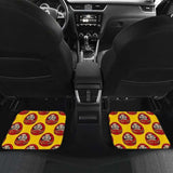 Daruma Japanese Wooden Doll Yellow Background Front And Back Car Mats 094201 - YourCarButBetter