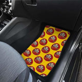 Daruma Japanese Wooden Doll Yellow Background Front And Back Car Mats 094201 - YourCarButBetter