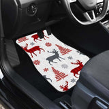 Deer Tree Snowflakes Chrismas Pattern Front And Back Car Mats 161012 - YourCarButBetter