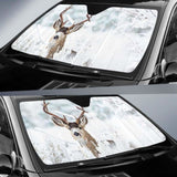 Deer Winter Snow Car Sun Shade 172609 - YourCarButBetter