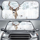 Deer Winter Snow Car Sun Shade 172609 - YourCarButBetter