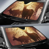 Deers Mystic Sunlight Autumn Sunset Silhouette Hd Car Sun Shade 172609 - YourCarButBetter