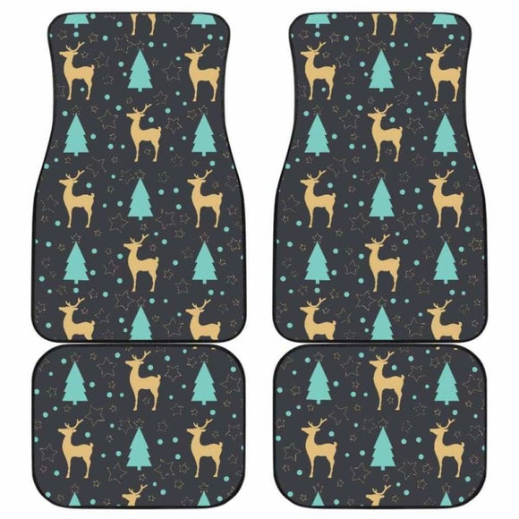 Deers Star Tree Pattern Front And Back Car Mats 161012 - YourCarButBetter