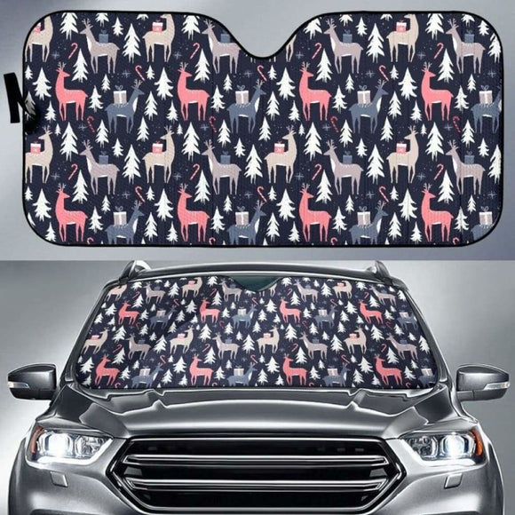 Deers Winter Christmas Pattern Car Auto Sun Shades 172609 - YourCarButBetter