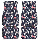 Deers Winter Christmas Pattern Front And Back Car Mats 161012 - YourCarButBetter