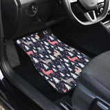 Deers Winter Christmas Pattern Front And Back Car Mats 161012 - YourCarButBetter