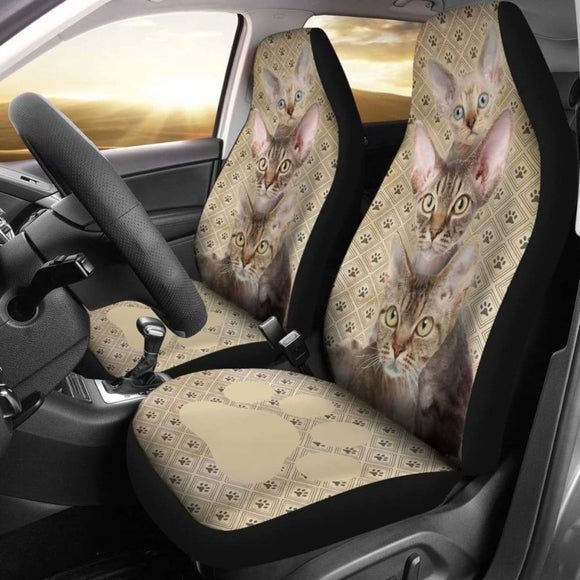 Devon Rex Cat Car Seat Covers Funny For Cat Lover 112428 - YourCarButBetter