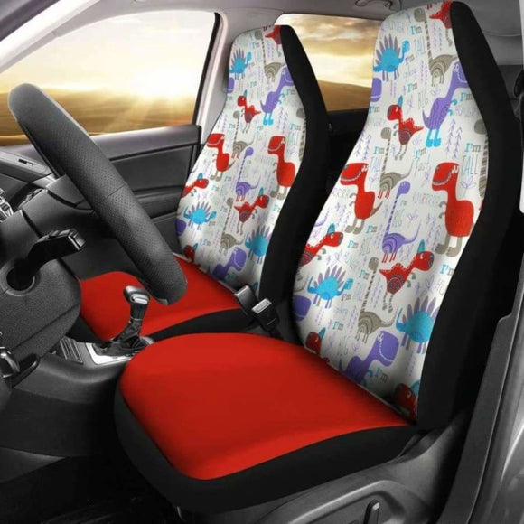 Dinosaur Red Car Seat Covers 154813 - YourCarButBetter