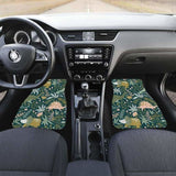 Dinosaurs Tropical Leaves Flower Pattern Front And Back Car Mats 154813 - YourCarButBetter