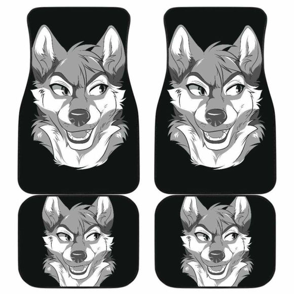 Dog Jealous Face In Black Theme Car Floor Mats 112428 - YourCarButBetter