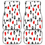 Dog Paw Bones Heart Front And Back Car Mats 161012 - YourCarButBetter