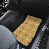 Dog Paw Prints Pattern With Brown Color Car Floor Mats 210605 - YourCarButBetter