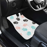 Dog Paws Pattern Print Design 04 Front And Back Car Mats 161012 - YourCarButBetter