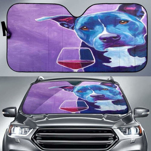 Dog Wine Lover Auto Sun Shade - 102507 - YourCarButBetter