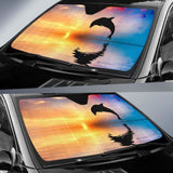 Dolphin Sunset Beautiful Ocean 5K Car Sun Shade 085424 - YourCarButBetter