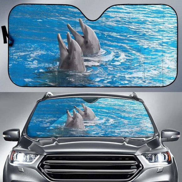 Dolphins Couple Hd 4K Car Sun Shade 085424 - YourCarButBetter